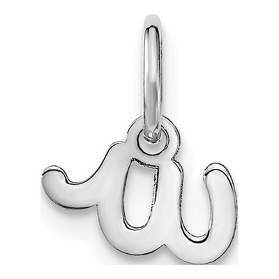 Sterling Silver Lowercase Letter W Charm – view 4