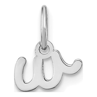 Sterling Silver Lowercase Letter W Charm