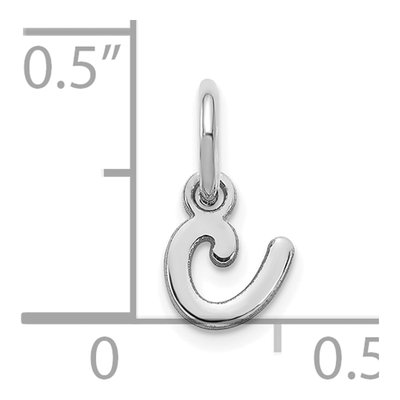 14K White Gold Lowercase Letter C Charm – view 3