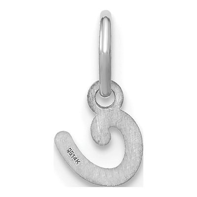 14K White Gold Lowercase Letter C Charm – view 4