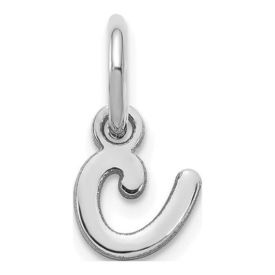 14K White Gold Lowercase Letter C Charm