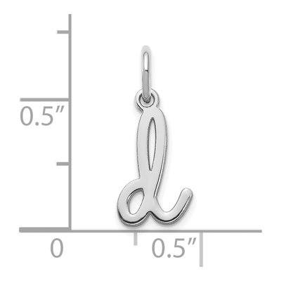 14K White Gold Lowercase Letter D Charm – view 3