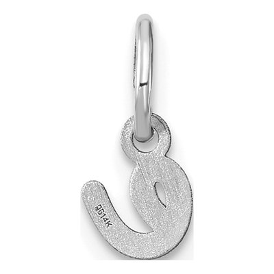 14K White Gold Letter E Charm – view 4
