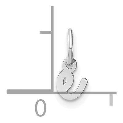 14K White Gold Letter E Charm – view 5