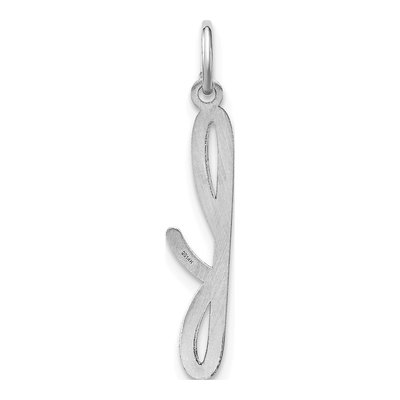 14K White Gold Lowercase Letter F Charm – view 4