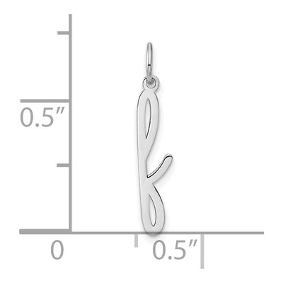 14K White Gold Lowercase Letter F Charm – view 5