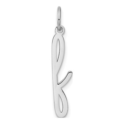 14K White Gold Lowercase Letter F Charm