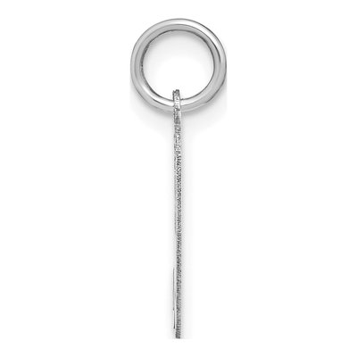 14K White Gold Lowercase Letter H Charm – view 3