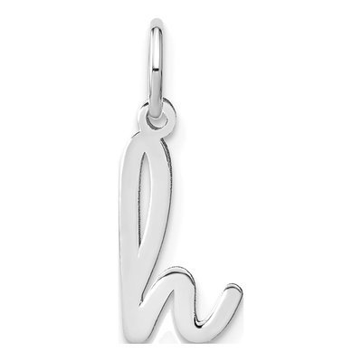 14K White Gold Lowercase Letter H Charm