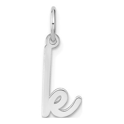 14K White Gold Letter K Charm