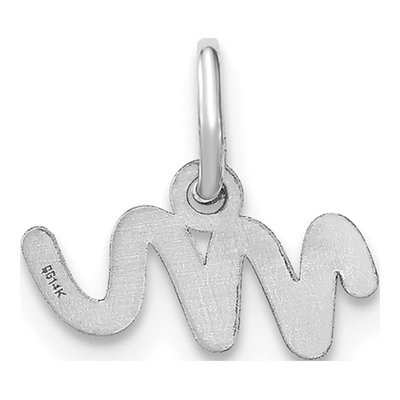 14K White Gold Letter M Charm – view 4