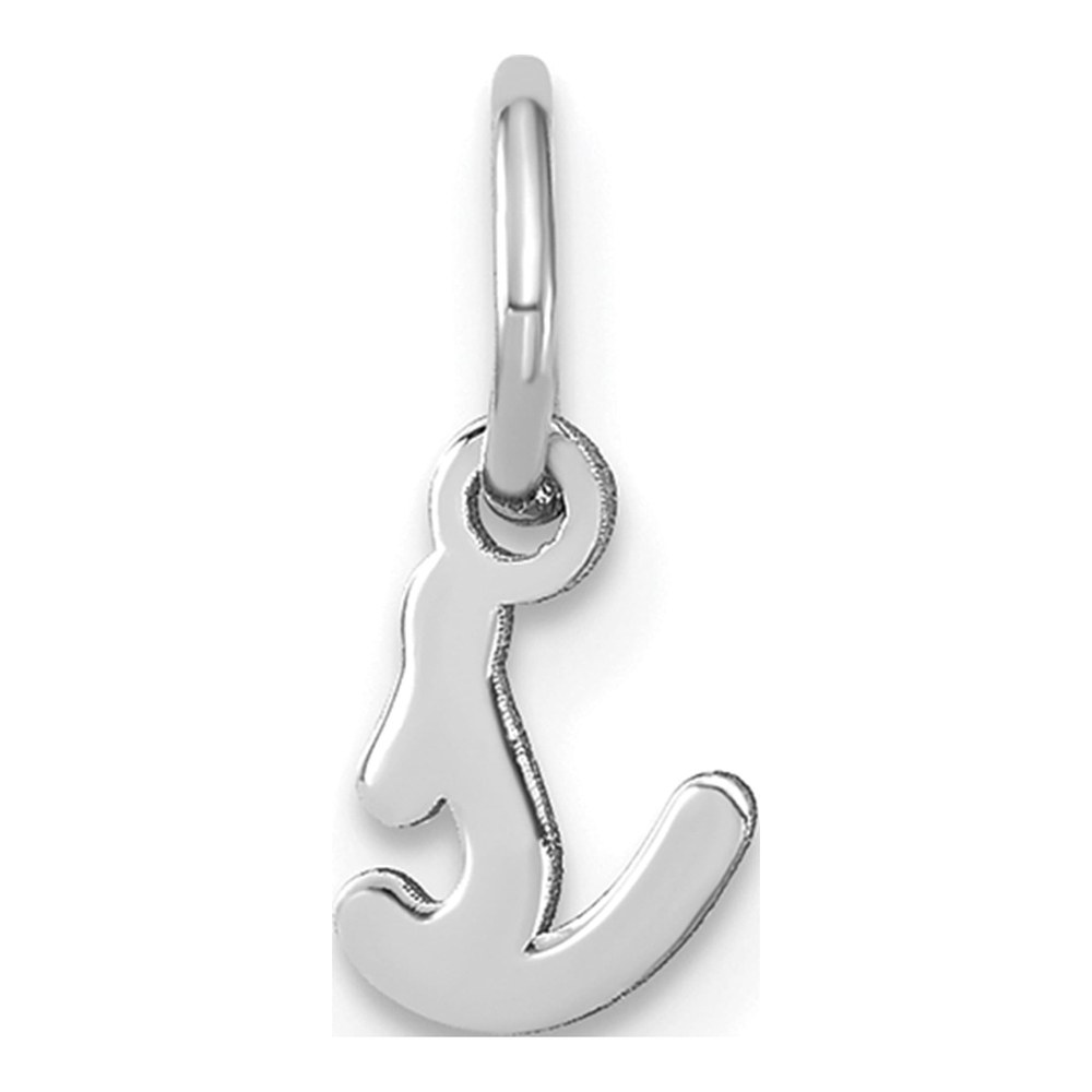 14K White Gold Rhodium-Plated Lower Case Letter S Initial Charm Pendant