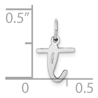 14K White Gold Lowercase Letter T Pendant – view 4