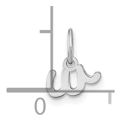 14K White Gold Letter W Pendant – view 5