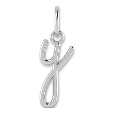 14K White Gold Lowercase Letter Y Charm