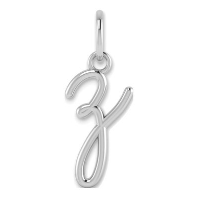 14K White Gold Lowercase Letter Z Charm
