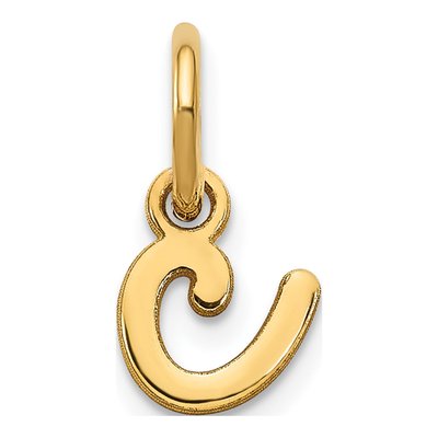 14K Yellow Gold Lowercase Letter C Charm