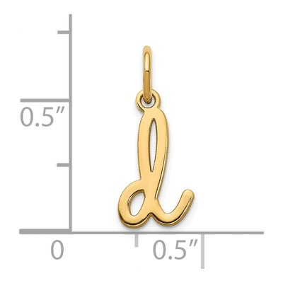 14K Yellow Gold Lowercase Letter D Charm – view 3