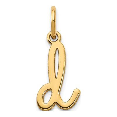 14K Yellow Gold Lowercase Letter D Charm