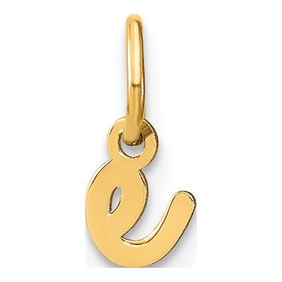 14K Yellow Gold Letter E Pendant