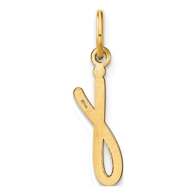 14K Yellow Gold Lowercase Letter J Charm – view 3