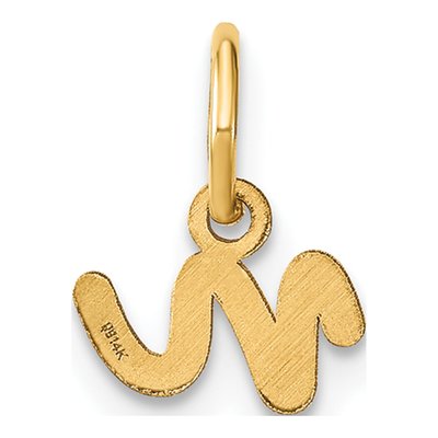 14K Yellow Gold Lowercase Letter N Charm – view 4