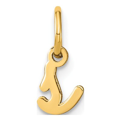 14K Yellow Gold Letter S Charm