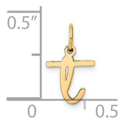 14K Yellow Gold Letter T Pendant – view 5