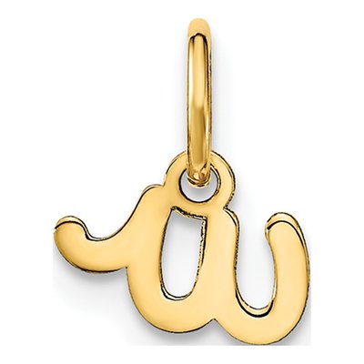 14K Yellow Gold Letter W Charm – view 4