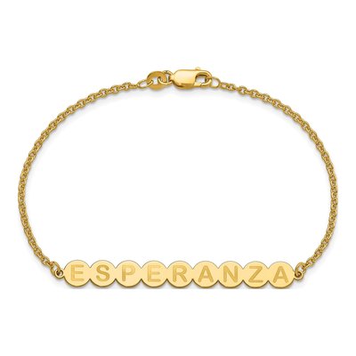 Gold-Plated Sterling Silver Personalized 9-Letter Bubble Bracelet – view 4
