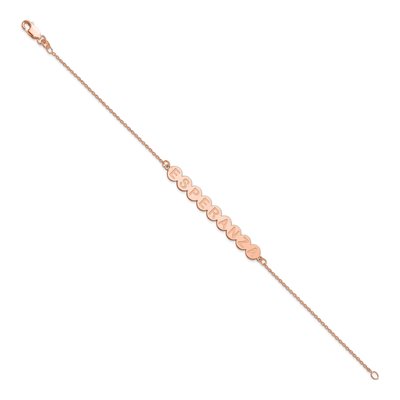 14K Rose Gold Personalized 9-Letter Bubble Bracelet – view 2