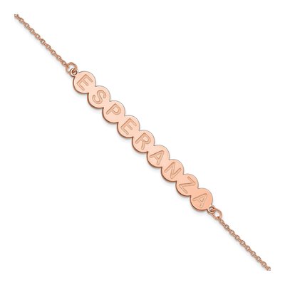 14K Rose Gold Personalized 9-Letter Bubble Bracelet