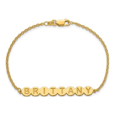 Gold-Plated Sterling Silver Personalized Bubble Letter Bracelet – view 4