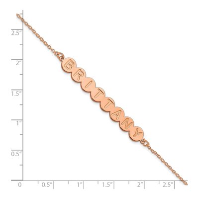 14K Rose Gold Personalized Bubble Letter Bracelet – view 2