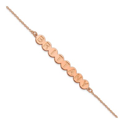 14K Rose Gold Personalized Bubble Letter Bracelet