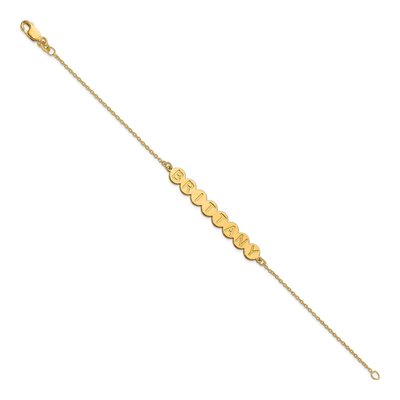 14K Yellow Gold Personalized Bubble Letter Bracelet – view 2