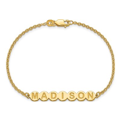 Gold-Plated Sterling Silver Personalized 7-Letter Bubble Bracelet – view 4
