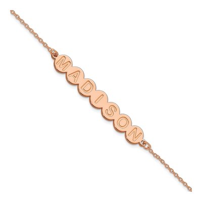 14K Rose Gold Personalized 7-Letter Bubble Bracelet