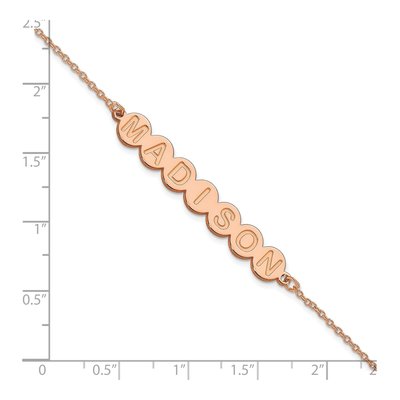 Rose Gold-Plated Sterling Silver Personalized Bubble Letter Bracelet – view 2