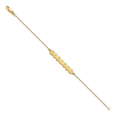 14K Yellow Gold Personalized Bubble Letter Bracelet – view 2