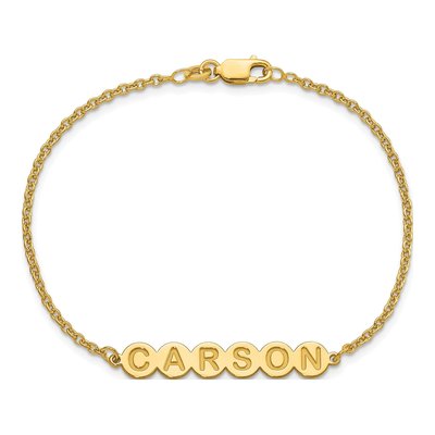 Gold-Plated Sterling Silver Personalized 6-Letter Bubble Bracelet – view 4