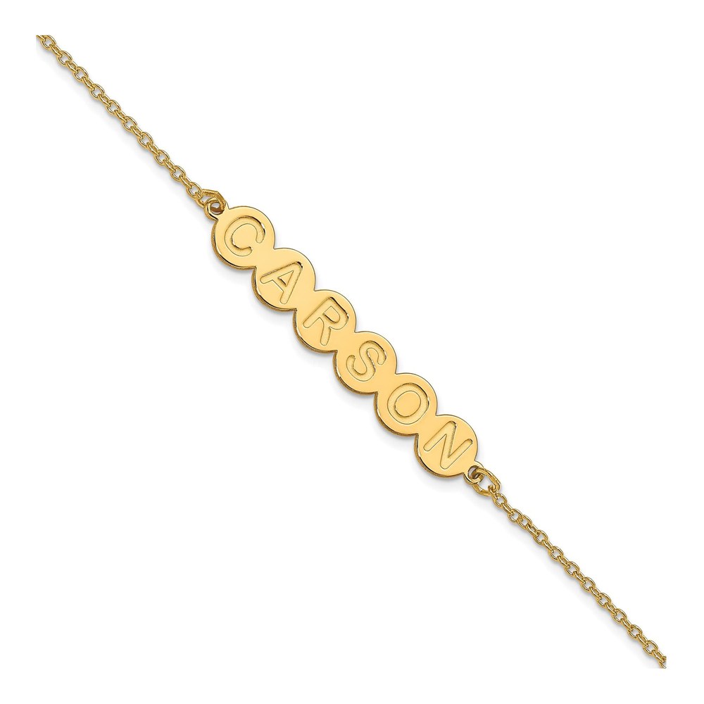 Gold-Plated Sterling Silver Personalized 6-Letter Bubble Bracelet