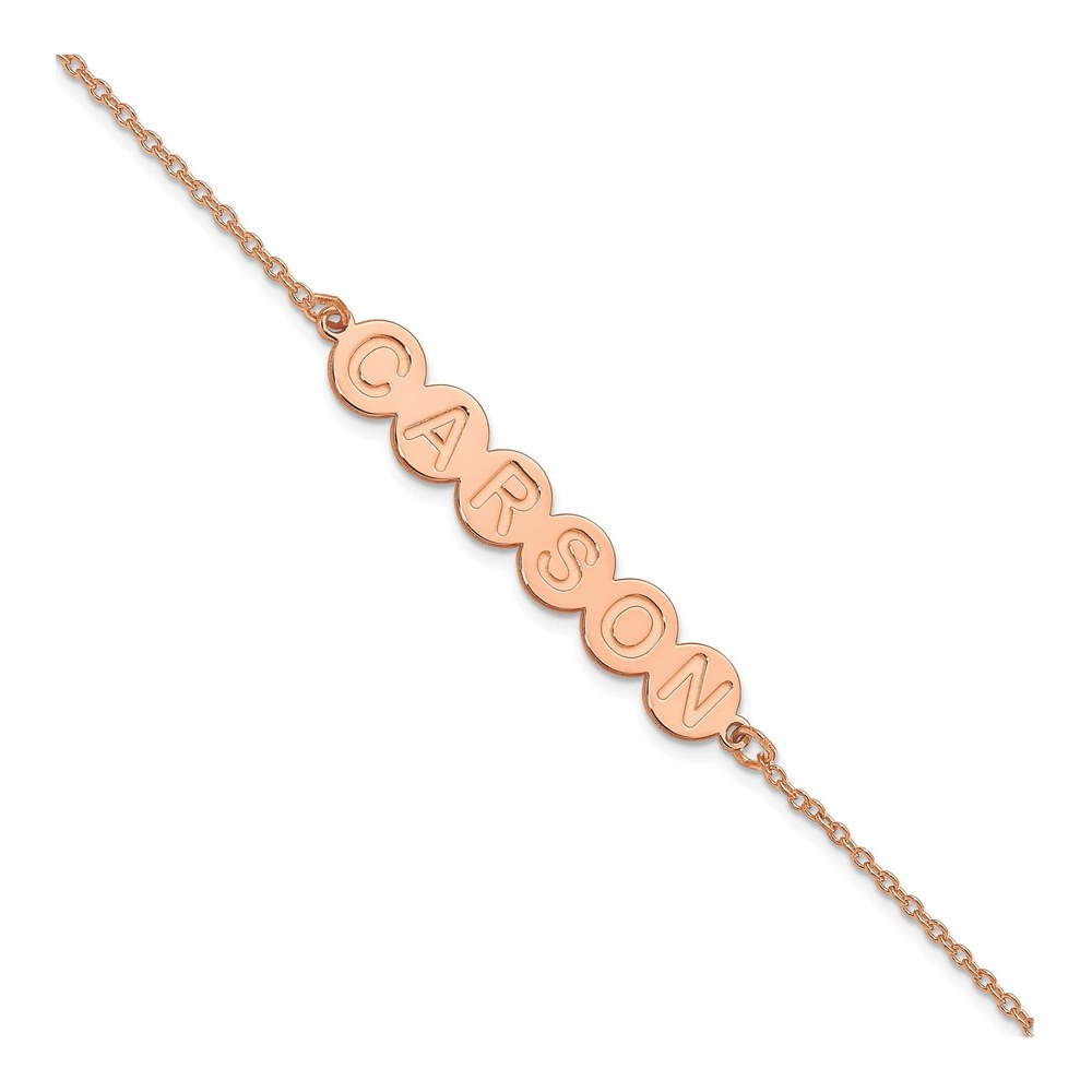 Rose Gold-Plated Sterling Silver Personalized Bubble Letter Bracelet