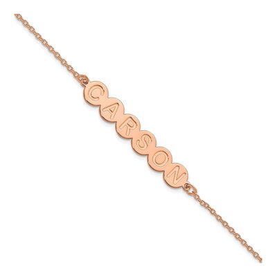 Rose Gold-Plated Sterling Silver Personalized Bubble Letter Bracelet