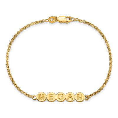 Gold-Plated Sterling Silver Personalized 5-Letter Bubble Bracelet – view 4