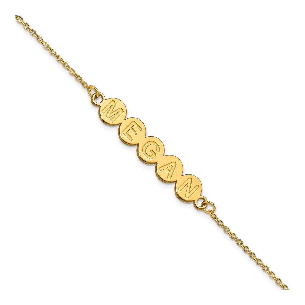 Gold-Plated Sterling Silver Personalized 5-Letter Bubble Bracelet