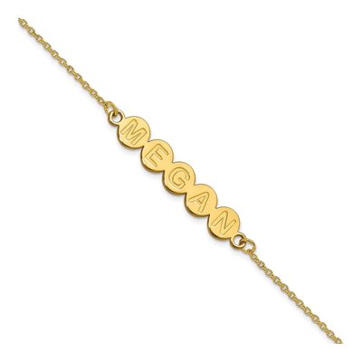 Gold-Plated Sterling Silver Personalized 5-Letter Bubble Bracelet