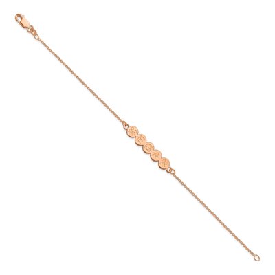 14K Rose Gold Personalized 5-Letter Bubble Bracelet – view 2