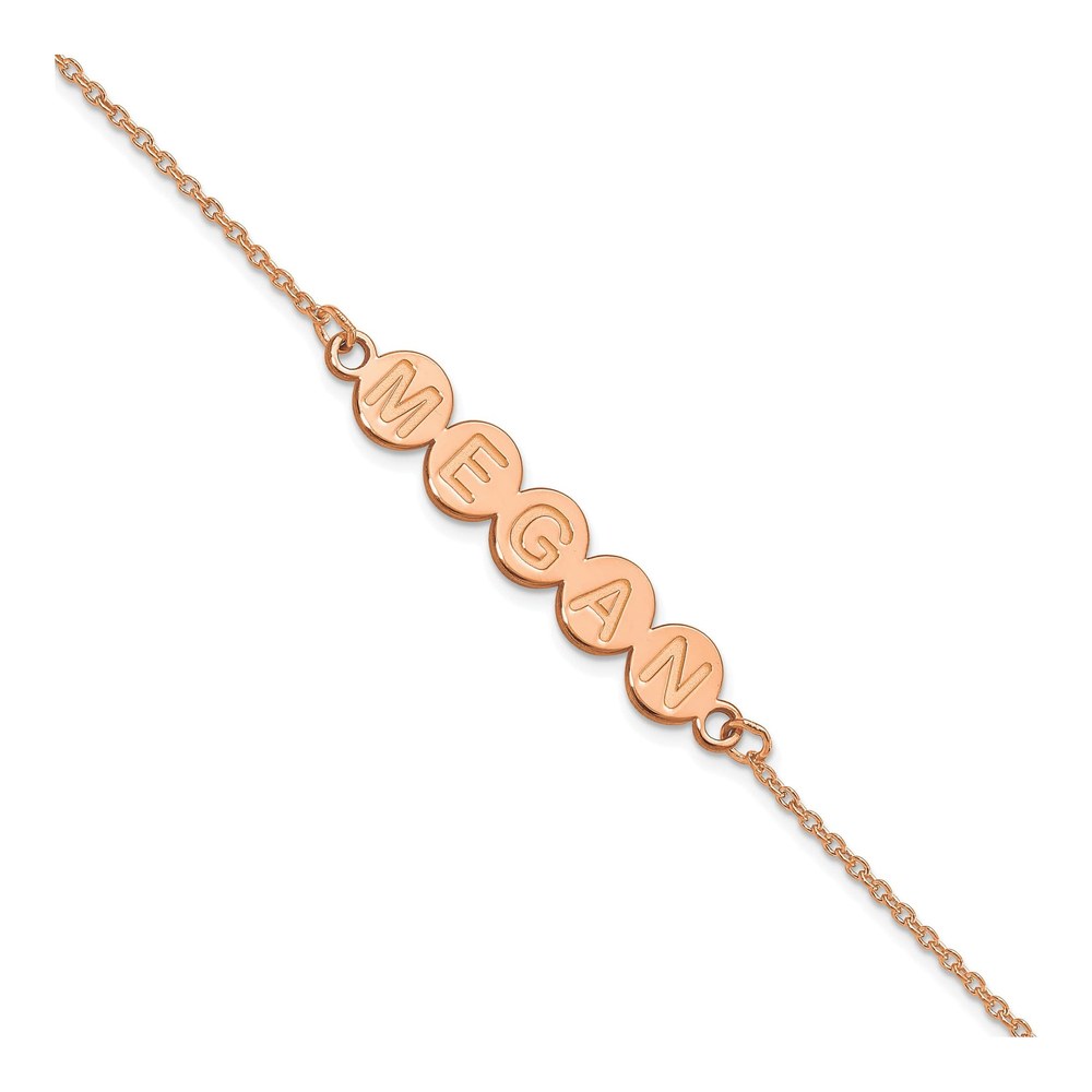 14K Rose Gold Personalized 5-Letter Bubble Bracelet