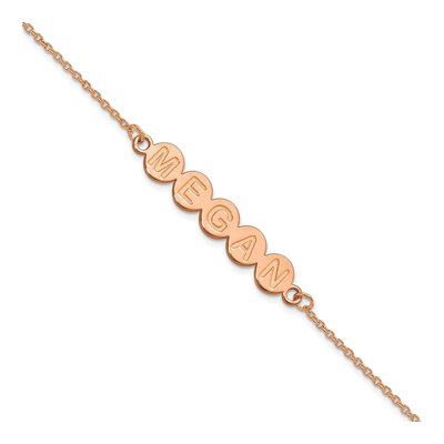 14K Rose Gold Personalized 5-Letter Bubble Bracelet